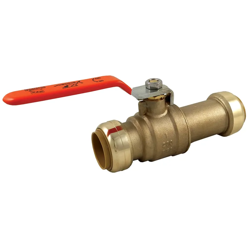 1 In. Brass Push Fit Slip Ball Valve Full Port - Model 24737lf