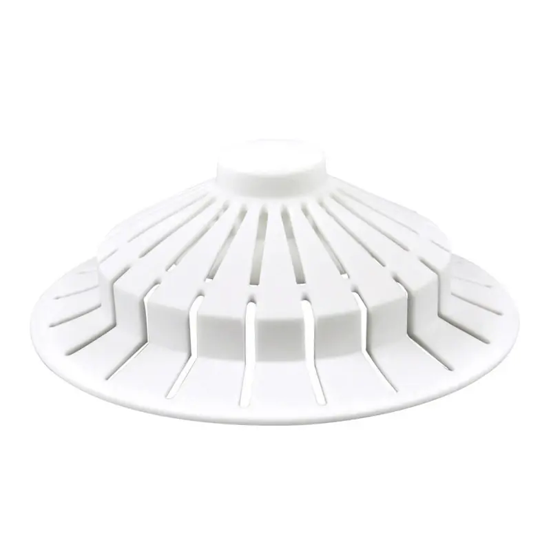 5-1/2 In. White Silicone Tub Drain Hair Catcher With Suction Cup Design