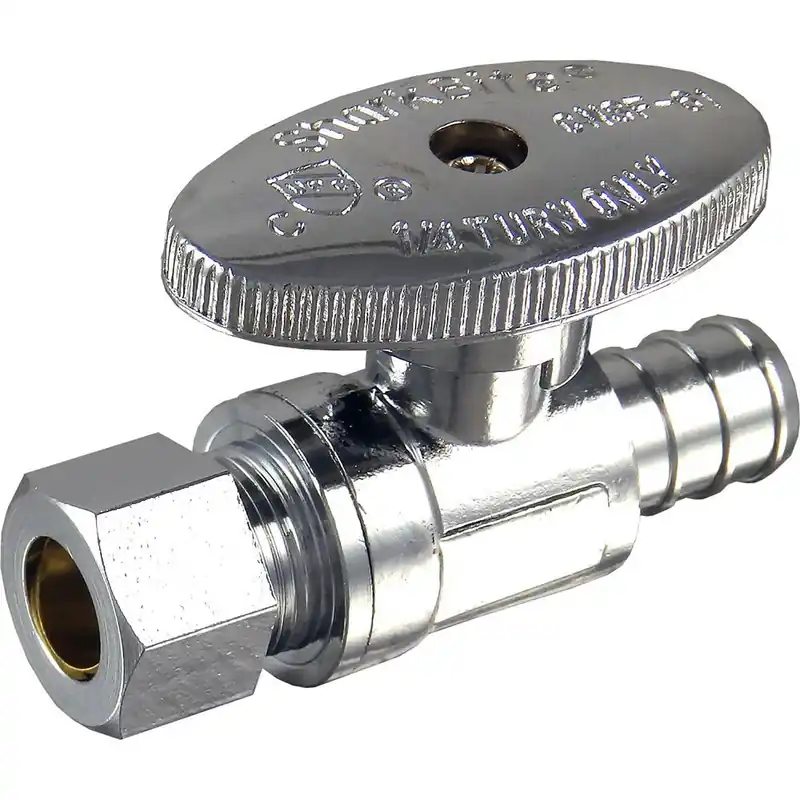 SharkBite 1/2 In. Crimp X 3/8 In. PEX Brass Straight Valve