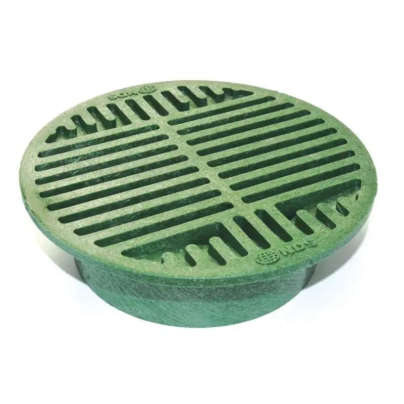 8 In. Green Polyolefin Round Drain Grate For 6 In. Pipe