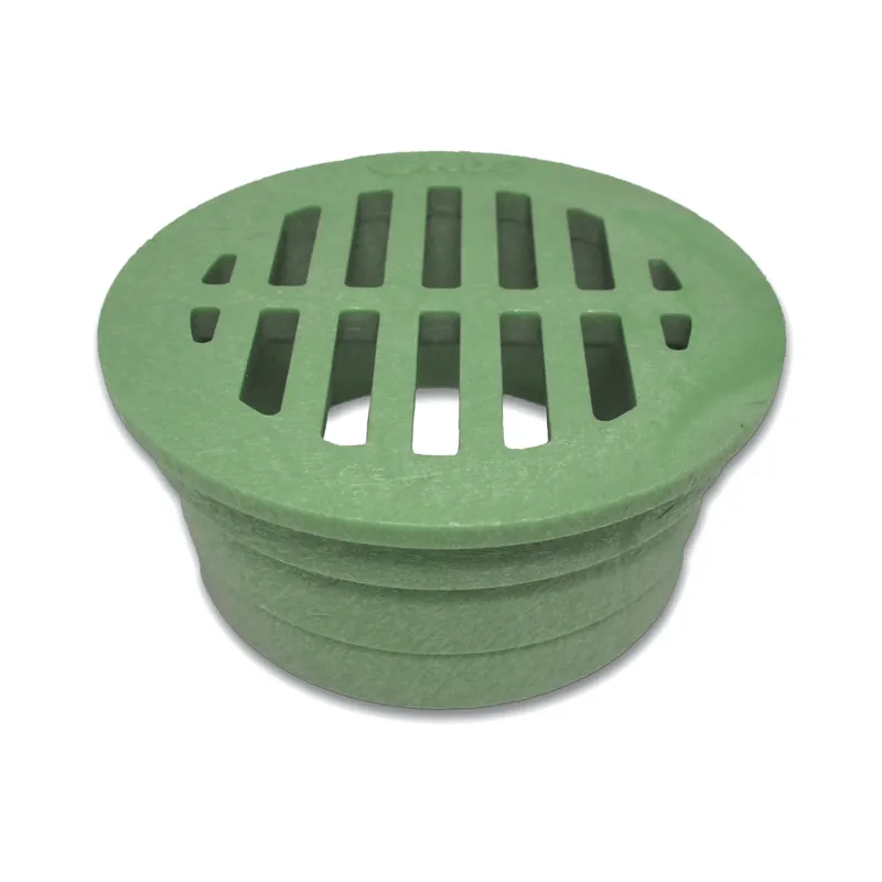3 In. Green Round Polyethylene Drain Grate - Model 16
