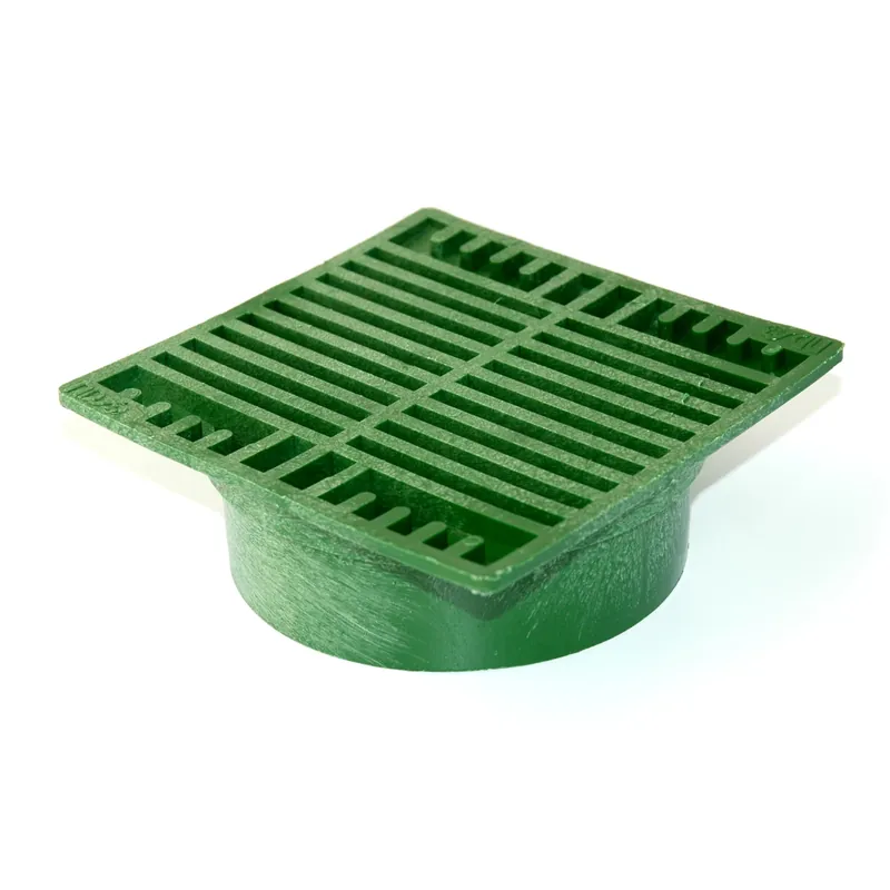 7 In. Green Square Polyolefin Drain Grate For 3 Or 4 Inch Pipe