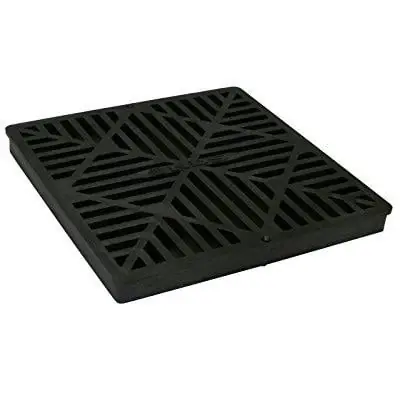 1211g 12-inch Black Plastic Square Grate For Drainage Systems