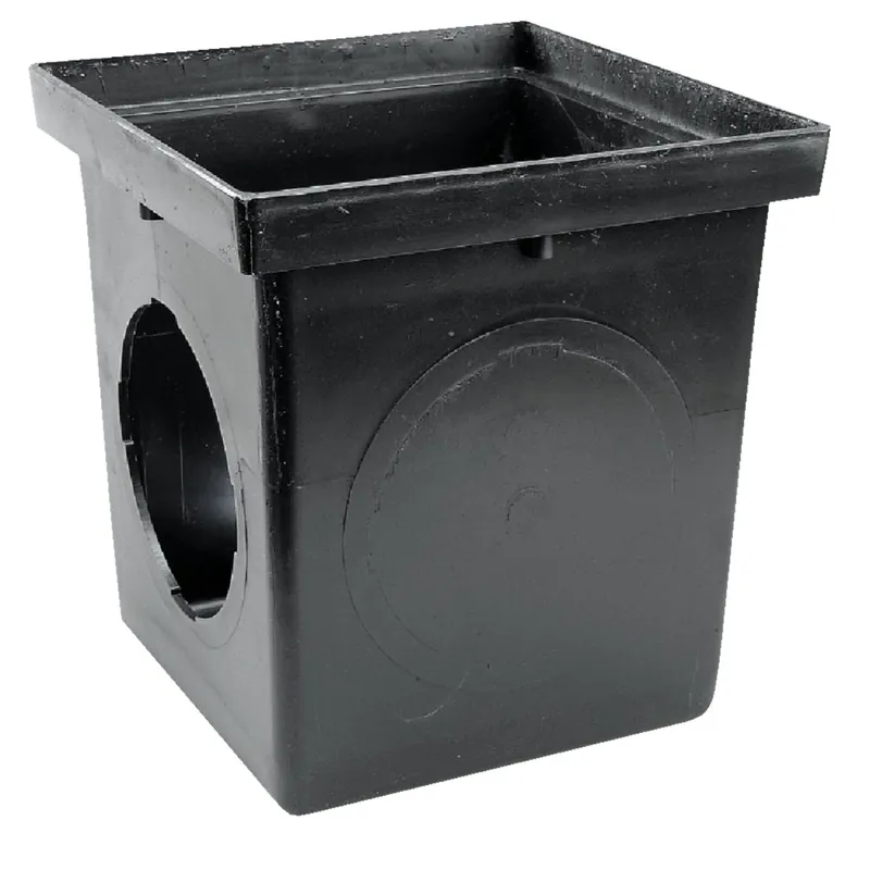 Double Catch Basin With 2 Openings, Black, 12 X 12 In.