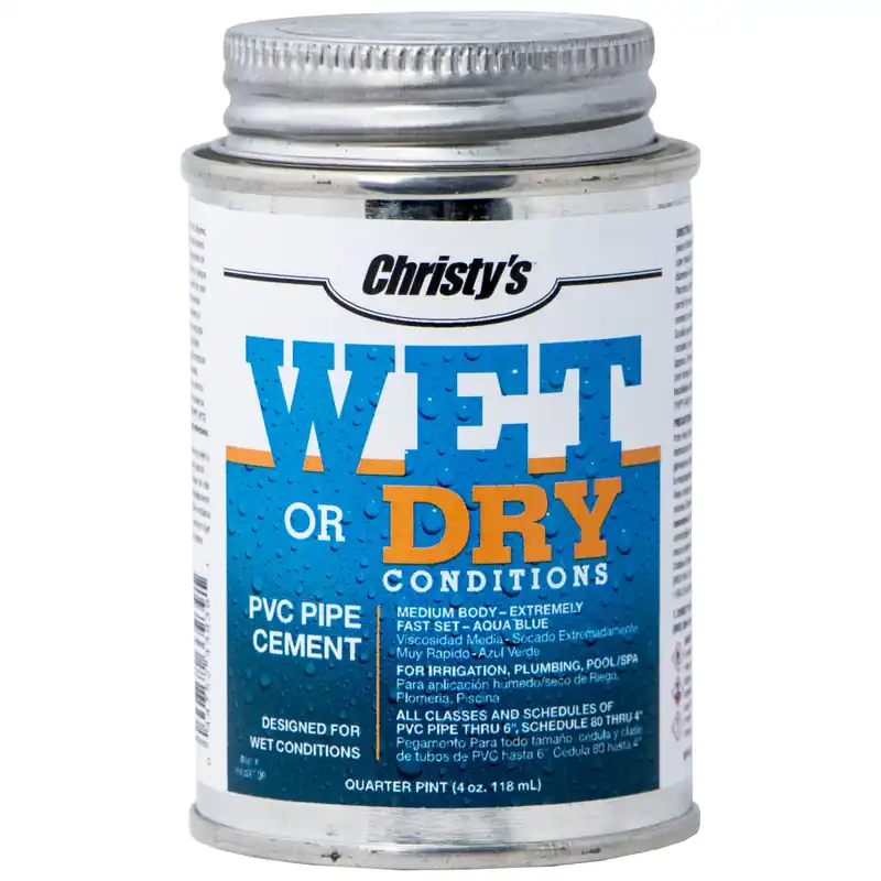 Wet Or Dry Blue Cement For Pvc 4 Oz - Pro-grade, Fast Set, No Primer Needed