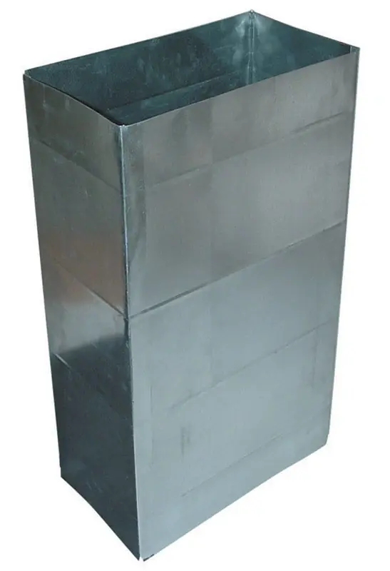 24 In. L Galvanized Steel Duct, 3-1/4 In. W X 10 In. H