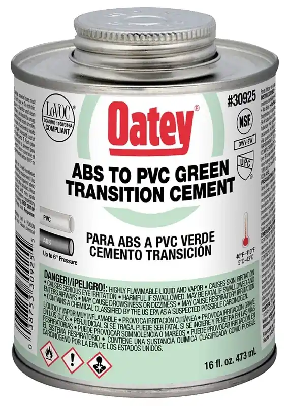 Green Transition Cement For Abs/pvc 16 Oz - Medium Body Solvent Cement