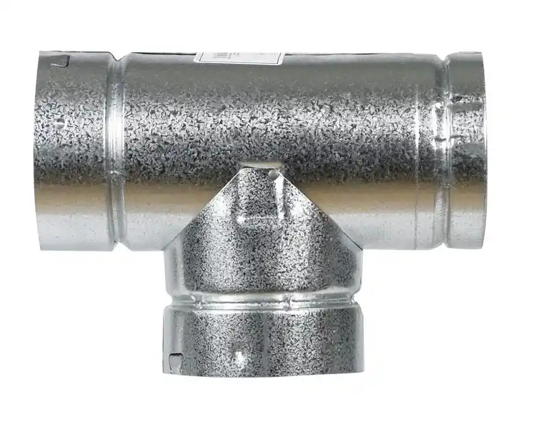 Selkirk 4 In. X 4 In. X 4 In. Aluminum/Galvanized Steel Stove Pipe Tee Cap Flow Tee