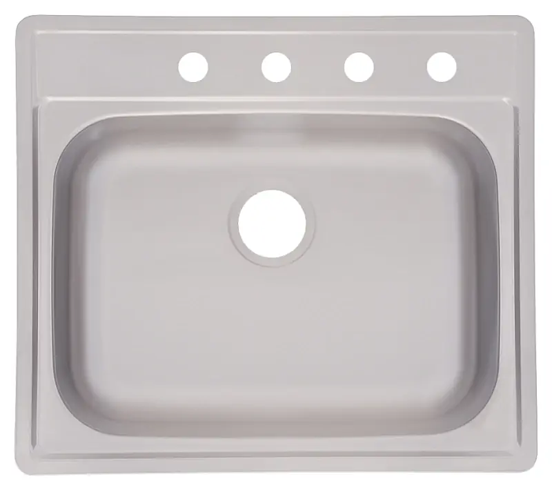 Stainless Steel Top Mount 25 In. W X 22 In. L Single Bowl Kitchen Sink