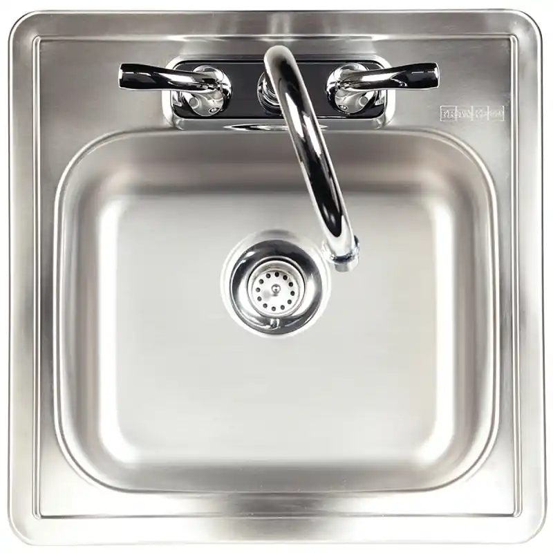 Kindred Stainless Steel Top Mount 15 In. W X 15 In. L Single Bowl Bar Sink Kit