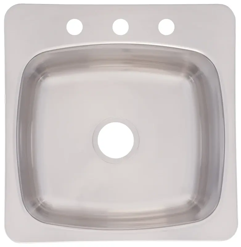 Stainless Steel Dual Mount 20-1/8 In. W X 20-9/16 In. L One Bowl Kitchen Sink