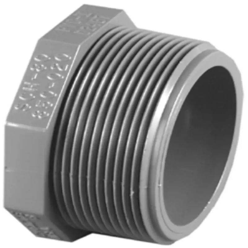 Charlotte Pipe Schedule 80 2 In. MPT X 2 In. D MPT PVC Threaded Plug 1 Pk