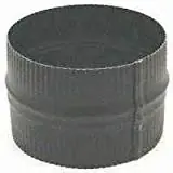 6 Inch Crimped Black Stove Pipe Starter Joint, 24 Gauge, Model 6x6606