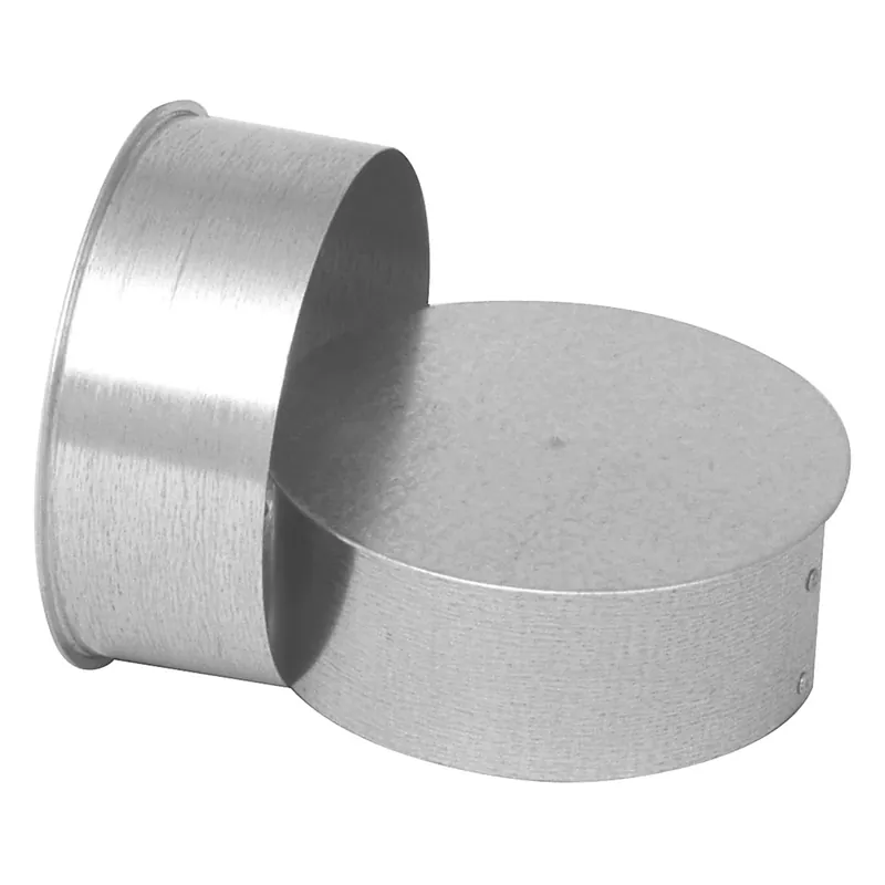 Stove Pipe Tee Cap And Plug, Galvanized, 30 Gauge, 6 In.