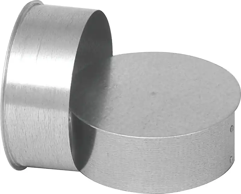 HVAC Duct Pipe Tee Cap/Plug, No Crimp, 28 Gauge, 8 In.