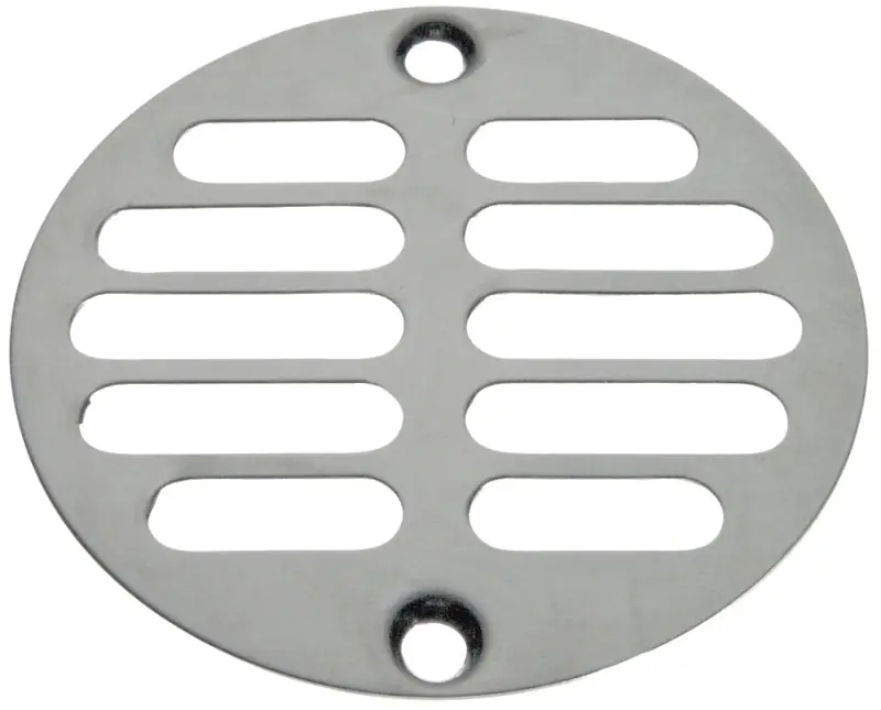 3-3/8 In. Chrome Round Brass Screw-in Shower Drain Cover
