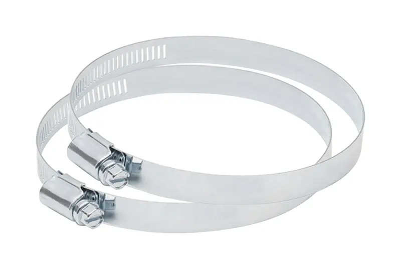 Deflect-O 4 In. D Silver/White Metal Adjustable Vent Clamp