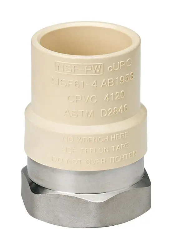 Homewerks Schedule 40 1/2 In. Slip X 1/2 In. D FPT CPVC Transition Adapter 1 Pk