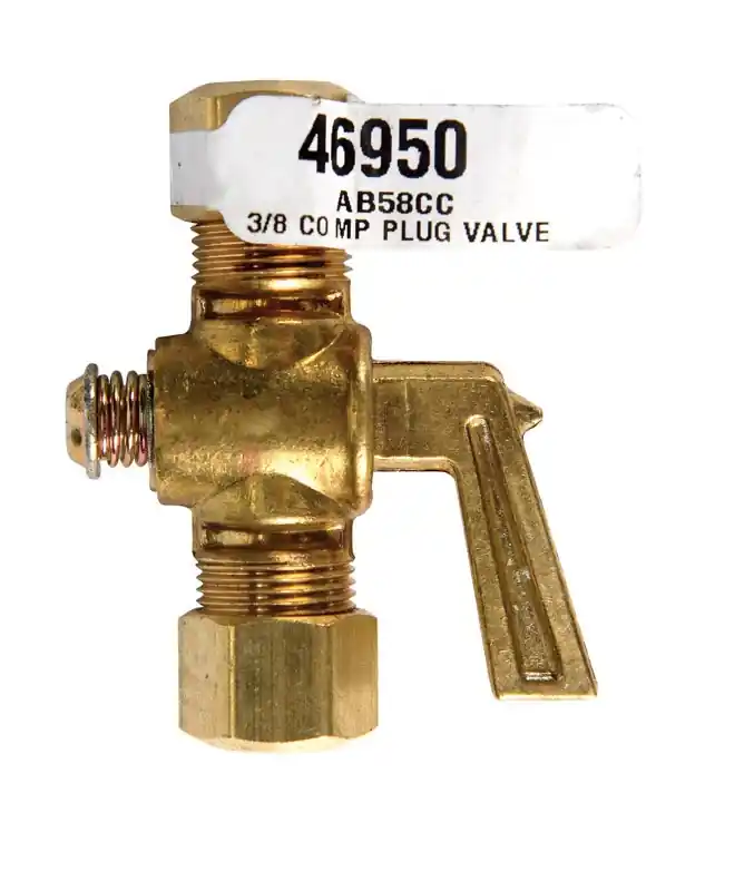 3/8 In. Brass Plug Valve - Lead-free Compression Fittings