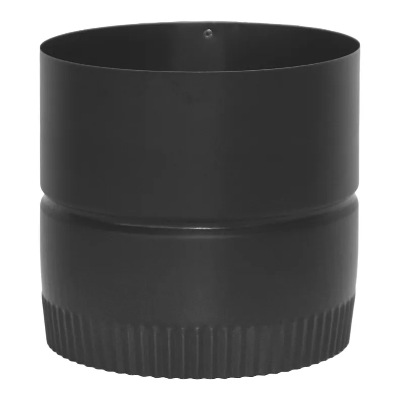 Black Stove Pipe Drip-Free Adapter, 24 Gauge, 6 X 6 In.