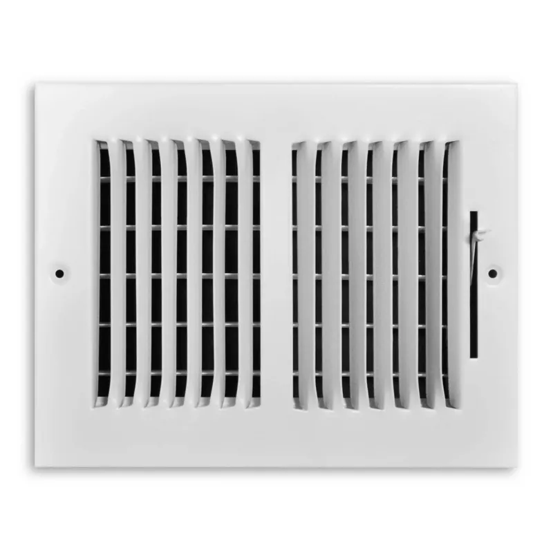 4 In. H X 8 In. W 2-way Powder Coat White Steel Wall/ceiling Register