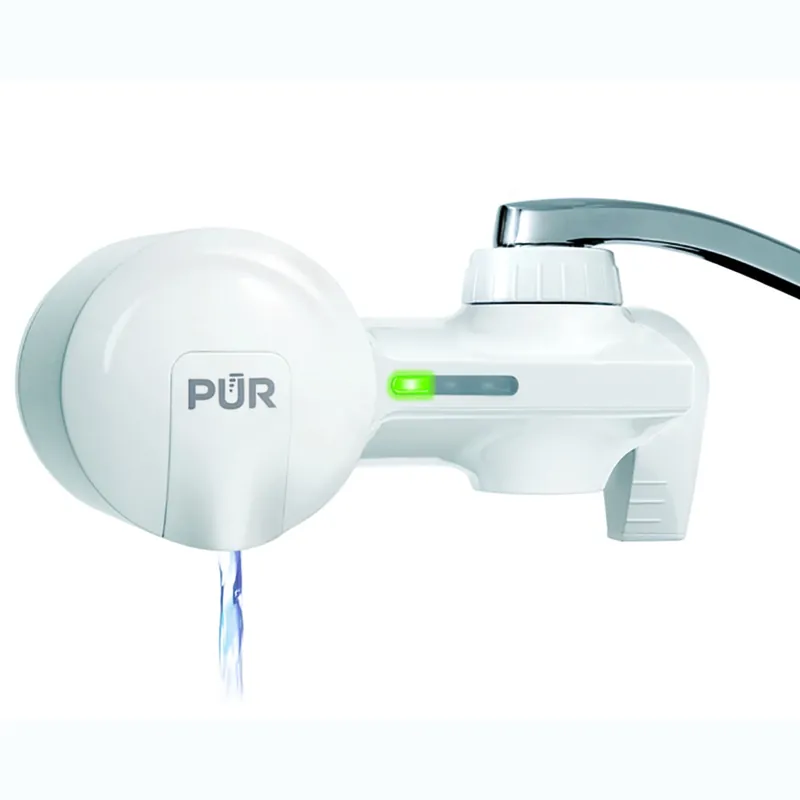 Horizontal Faucet-Mount Water Filter, White