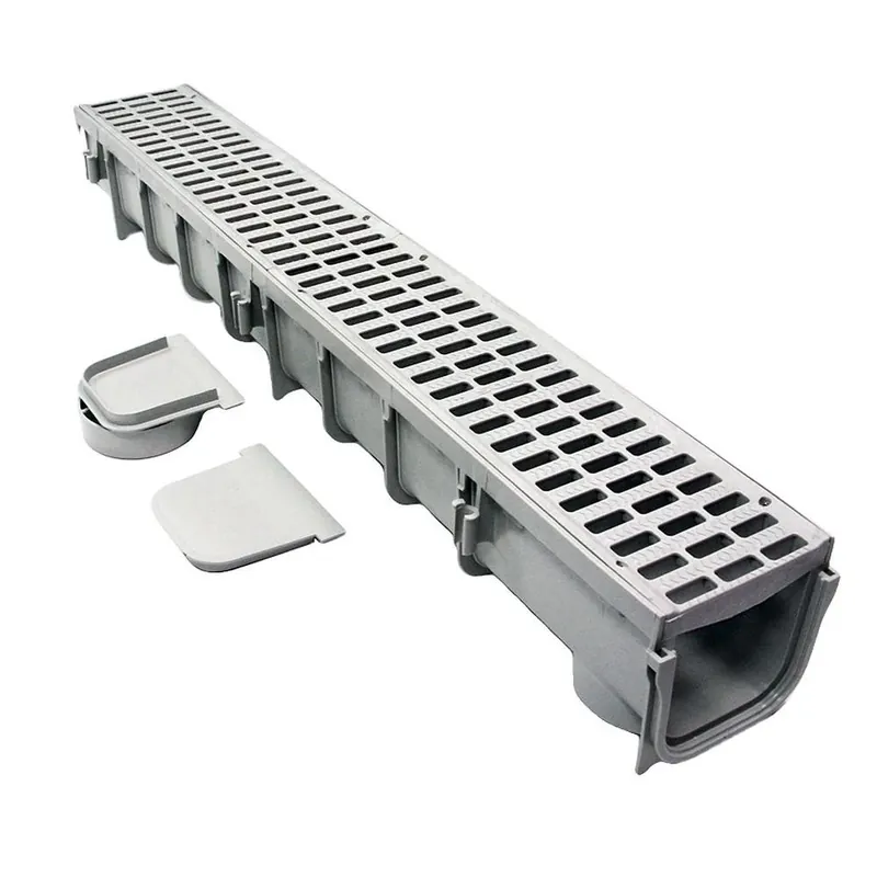 Pro Series Channel Drain, Gray, 5 In.