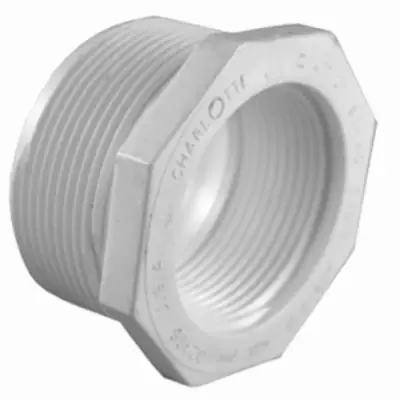 Schedule 40 Pvc Reducer Bushing, White, 1-1/2 X 1/2 In., Male Thread X Female Thread
