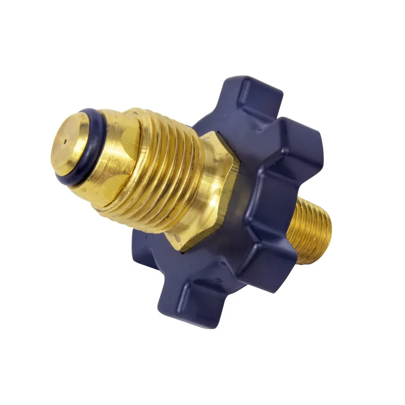 Propane Fitting, 9/16-In. Left-Hand Male X Restricted Flow Soft Nose P.O.L.