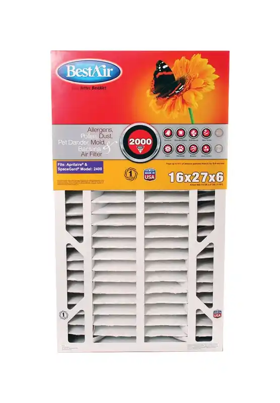 BestAir 27 In. W X 16 In. H X 6 In. 11 MERV Pleated Air Filter 1 Pk