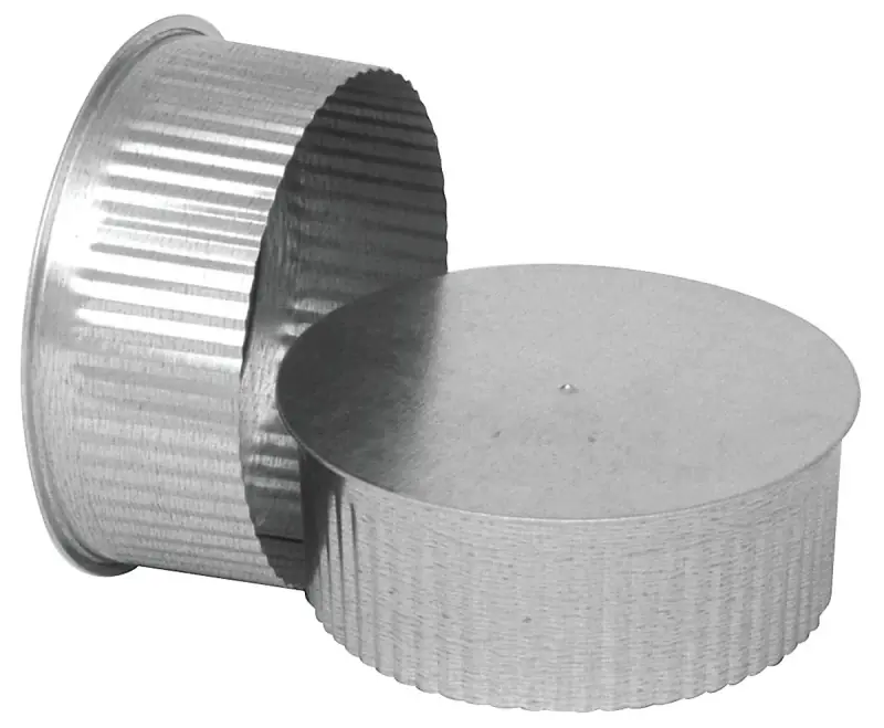 HVAC Duct Pipe Round End Cap/Plug, 30 Gauge, Galvanized, 5 In.