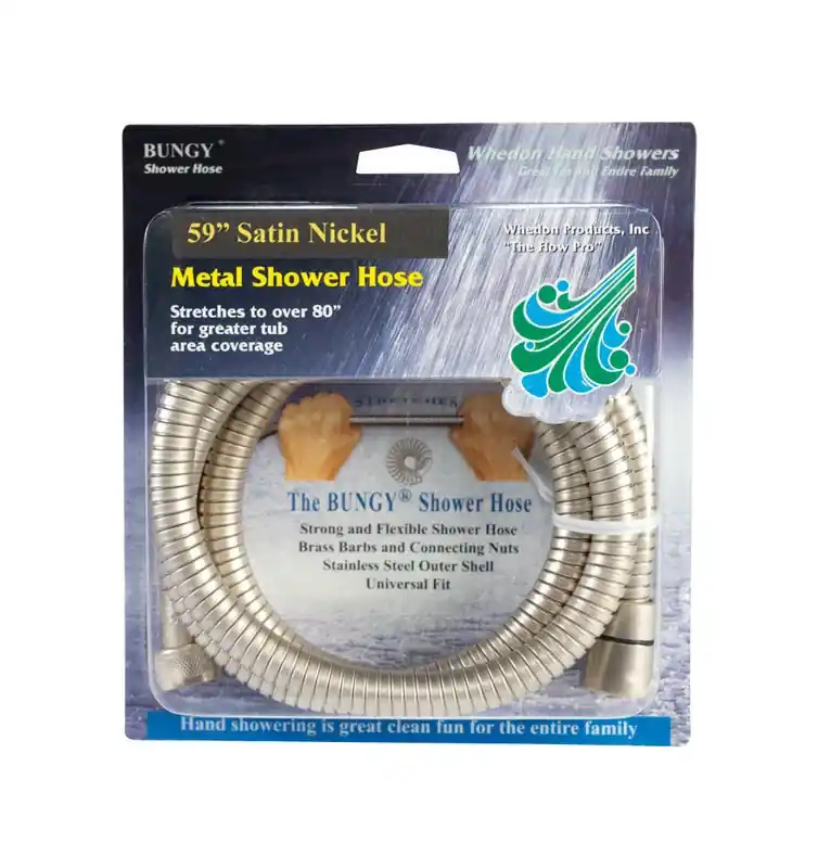 Shower Hose, Bungy Metal Stretch, Brushed Nickel, 59-In.