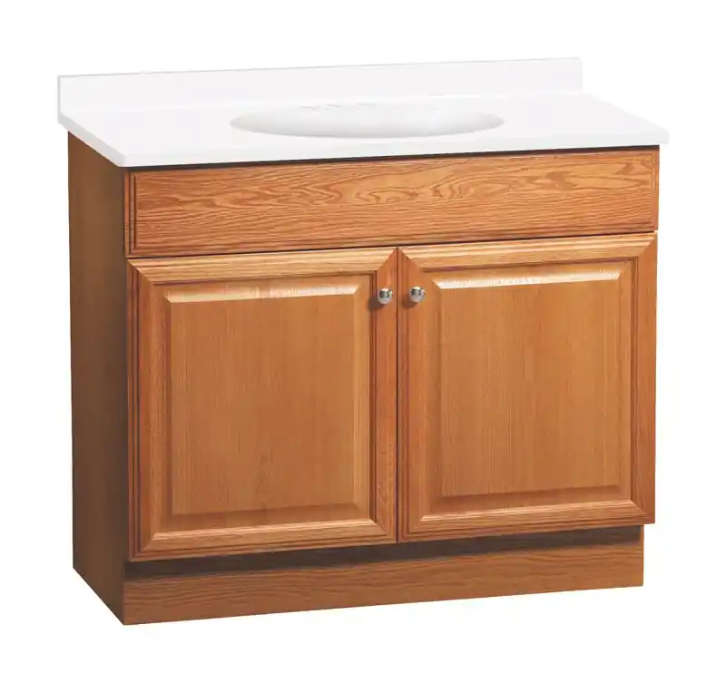 Richmond Combo Vanity With White Cultured Marble Top, Oak, 36-In. Wide