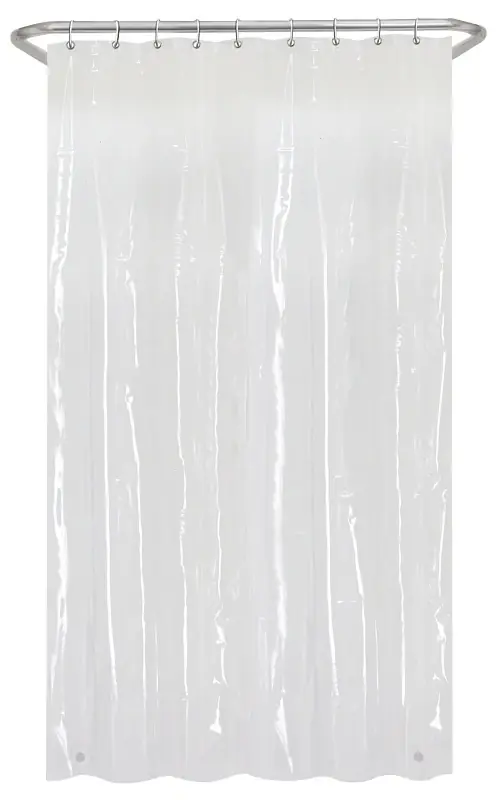 Zenna Home 78 In. H X 54 In. W Clear Solid Stall Liner PEVA