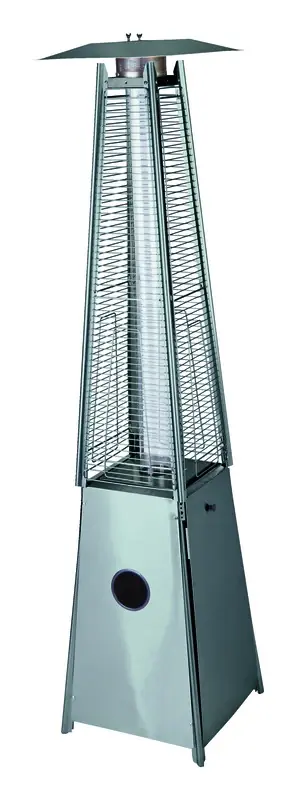 40000 Btu Propane Stainless Steel Pyramid Patio Heater For 500 Sq Ft