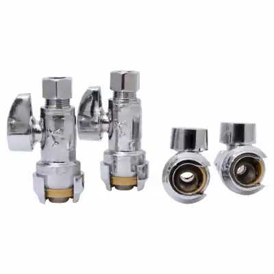 SharkBite 1/2 In. Push X 3/8 In. Compression Brass Straight Stop Valve