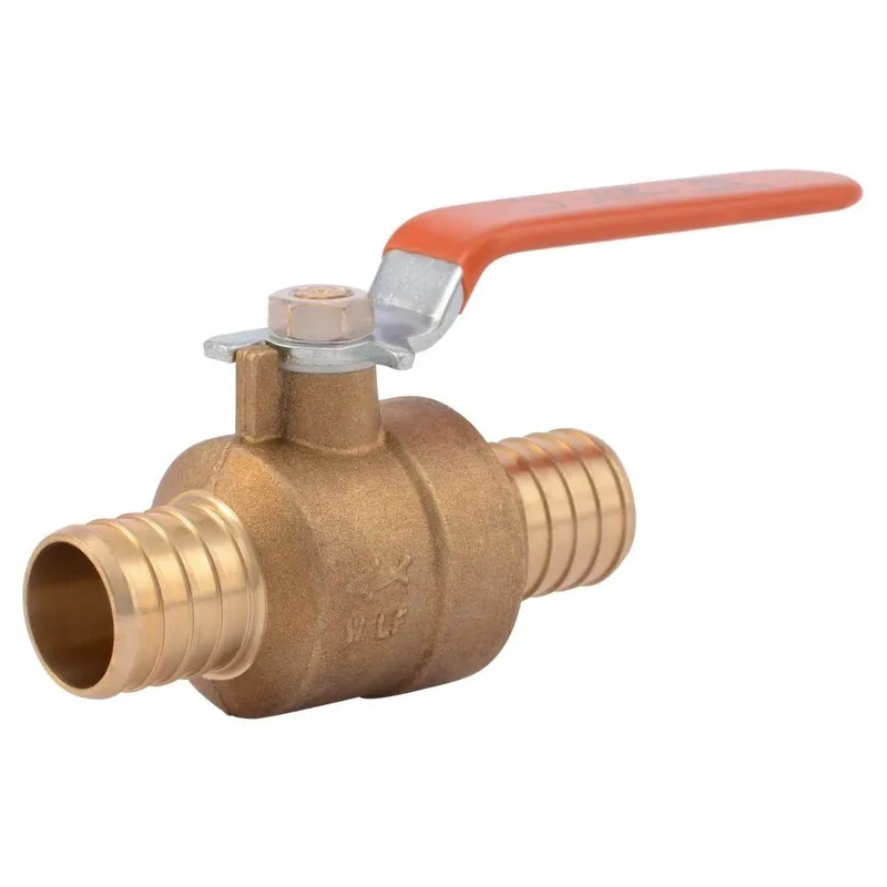 1 In. Brass PEX Barb X Barb Ball Valve