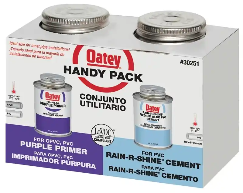 Oatey Rain-R-Shine Handy Pack Blue Primer And Cement For PVC 2 Pk