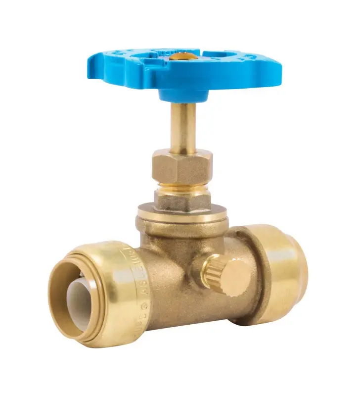 Push Fit Stop Valve With Drain, 3/4 In.