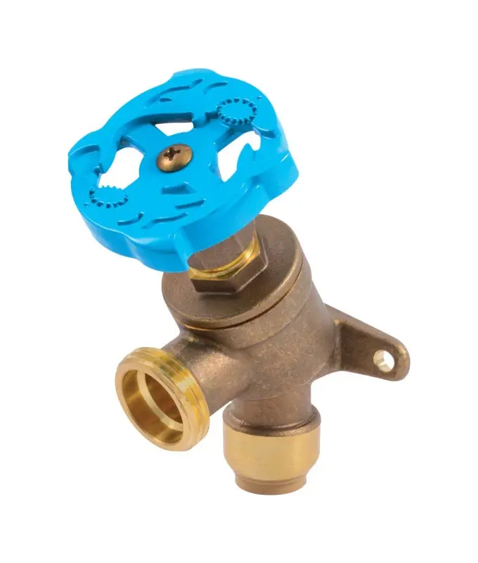 Brass Garden Valve With Drop Ear, 1/2 In. Push-to-Connect X 3/4 In. MHT