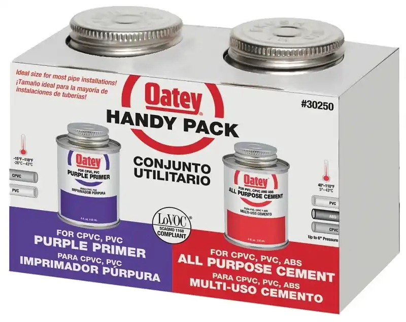 Oatey Handy Pack Clear Primer And Cement For PVC 2 Pk