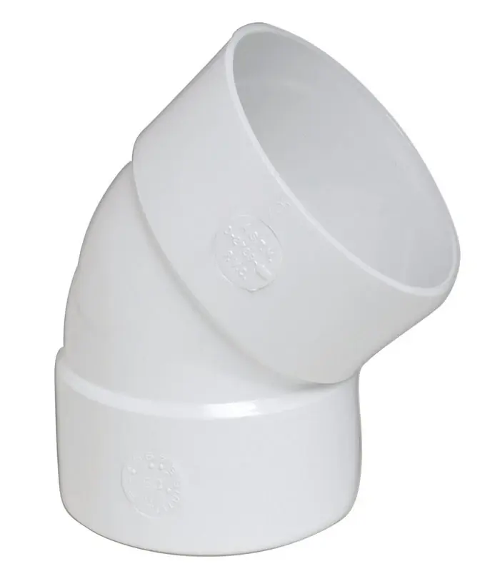 6 In. Hub X 6 In. Dia. Hub Pvc Elbow - 45 Degree