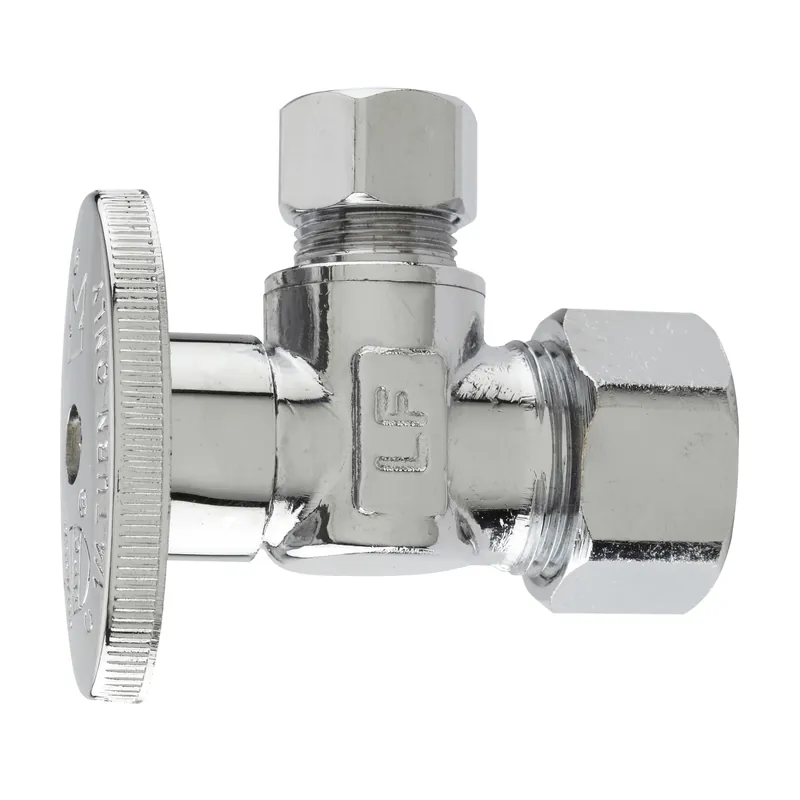 Pp20061lf Brass Angle Shut-off Valve, 5/8 X 3/8 In Compression Connection