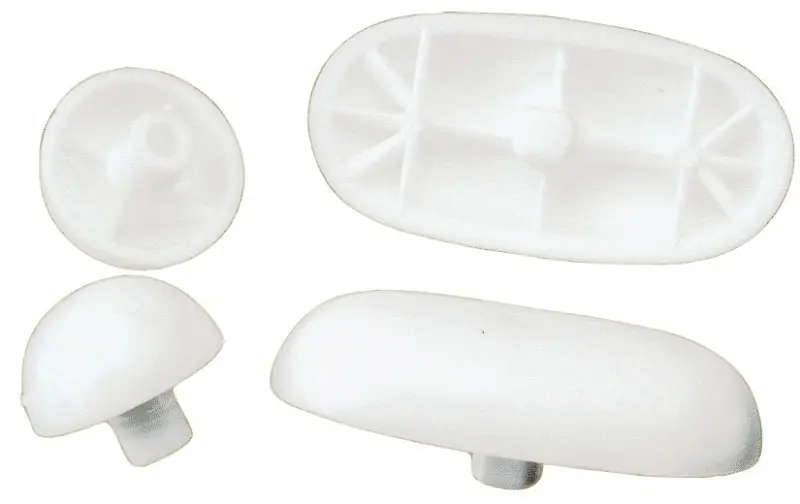 Toilet Seat Bumpers White Plastic Universal Fit Set Of Four