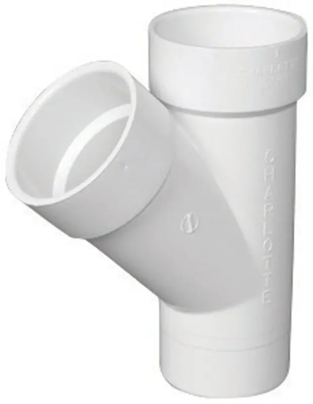Charlotte Pipe Schedule 40 3 In. Hub X 3 In. D Hub PVC Street Wye 1 Pk