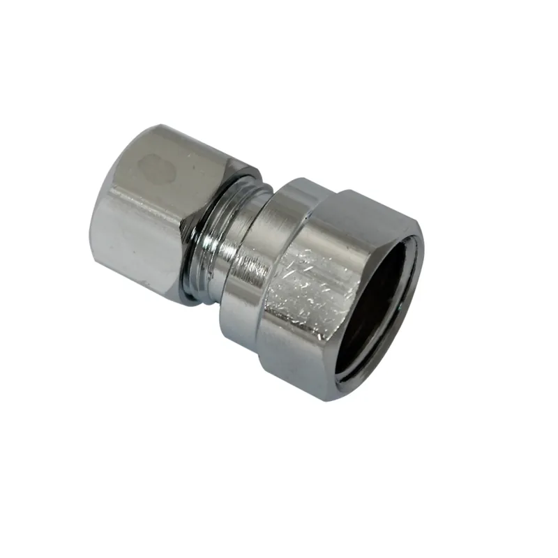 Brass Compression Straight Connector, Lead Free, 3/8 FPT X 3/8 In. OD