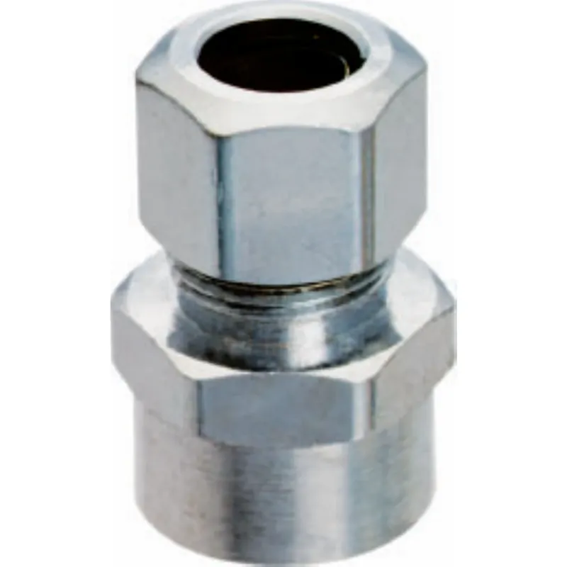 Brass Compression Straight Connector, Lead Free, 1/2 Copper Sweat X 3/8 In. OD