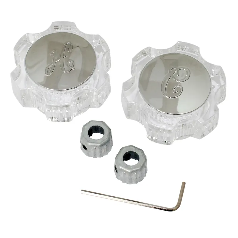 Chrome Bathroom And Kitchen Faucet Handles - Model Pp805-2 - Acrylic