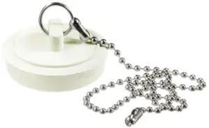 1-3/4 In. White Rubber Drain Stopper With Chain - Model Pp820-7
