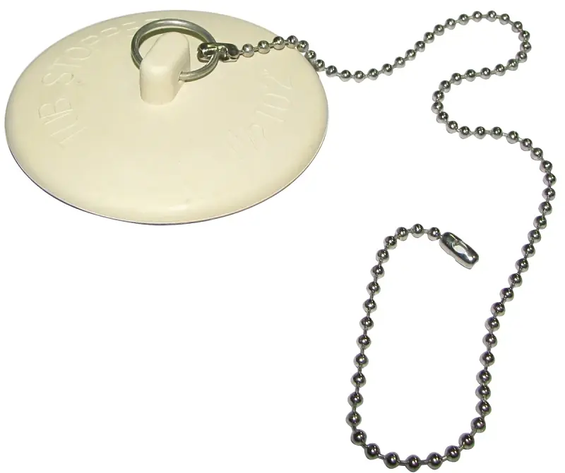 2 In. White Rubber Drain Stopper For Tubs And Laundry